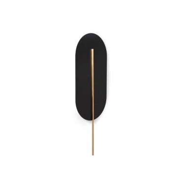 Aplică de perete ROKKE black with brass detail, negru / auriu