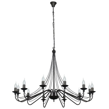 Candelabru Róża 85 cm 12xE14 - Negru