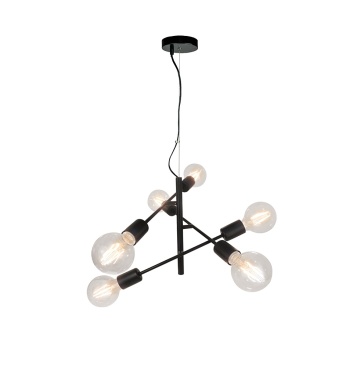 Corp de iluminat suspendat 6 lumini Freestyle - Negru