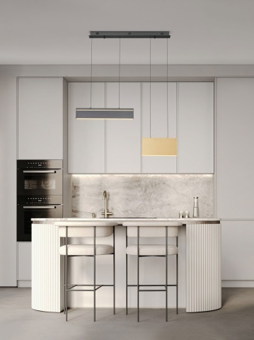 Corp de iluminat suspendat Aluna Auriu / Negru 88 x 9 x 120 cm