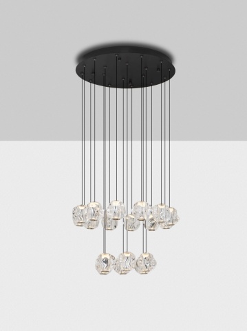 Corp de iluminat suspendat Ifos Negru / Crom Ø60 x H 210 cm