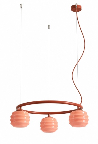 Corp de iluminat suspendat Puff Glaze Ring 63 cm 3xE27 - Teracotă