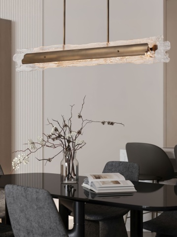 Corp de iluminat suspendat Velar Alama antichizata 128 x 11 x 30-120 cm