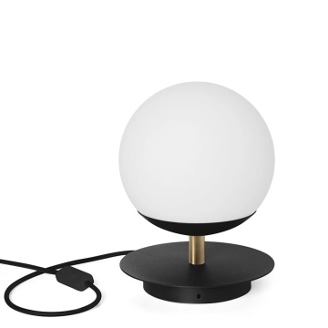 Lampă de masă / veioză PLAAT ST black with brass, negru / auriu