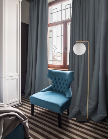 Lampadar Alvarez Auriu / Negru / Alb / Opal 31 x 25 x 140 cm