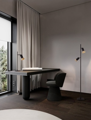 Lampadar Luvia Auriu / Negru Ø9,8 x H 153,7 cm