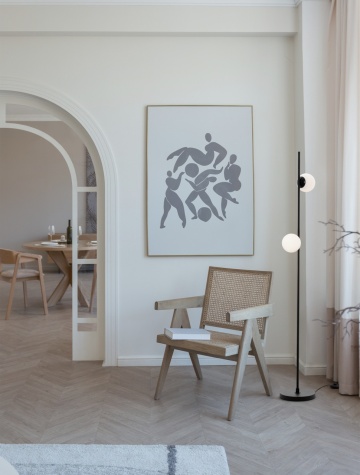 Lampadar Nuvole Opal / Negru 28,5 x 25 x 170 cm