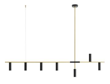 Lustra Trevo 7 Negru / alama 145 cm 7xGU10 mini