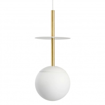 Pendul PLAAT A white with brass, alb / auriu