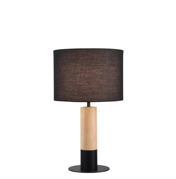 Veioza natural Carrol - Negru / Lemn deschis