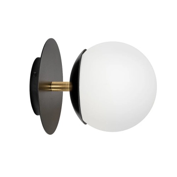 Aplică de perete PLAAT C black with brass, negru / auriu