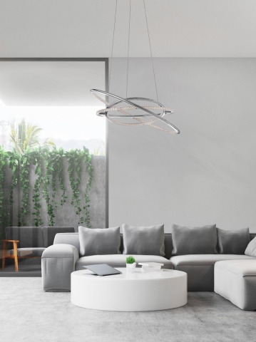 Corp de iluminat suspendat Livorno Crom Ø60 x H 120 cm