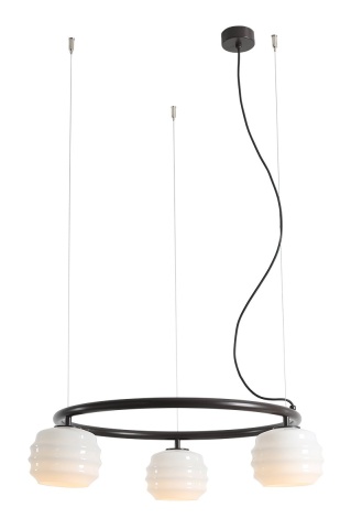 Corp de iluminat suspendat Puff Ring 63 cm 3xE27 - Mocha