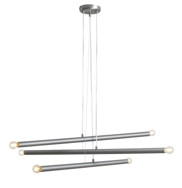 Corp de iluminat suspendat Tubo 100 cm 6xE14 - Gri oțel
