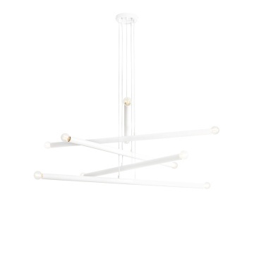 Corp de iluminat suspendat Tubo 10xE14 - Alb