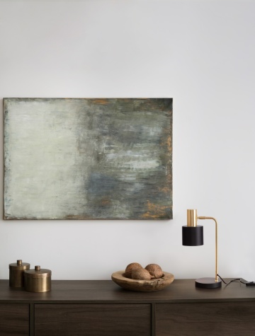 Lampa masa / veioza Paz Auriu / Negru Ø28 x H 43,5 cm