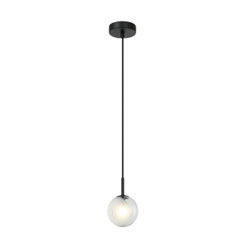 Pendul Ovale Materia 1xG9 LED - Negru mat, Alb, Transparent