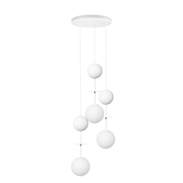 Plafonieră OIO A 3P white triple / with brass, alb / auriu