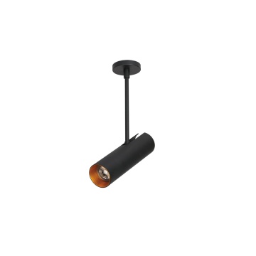 Spot aplicat Lens Round Bk/Go - Negru / Auriu