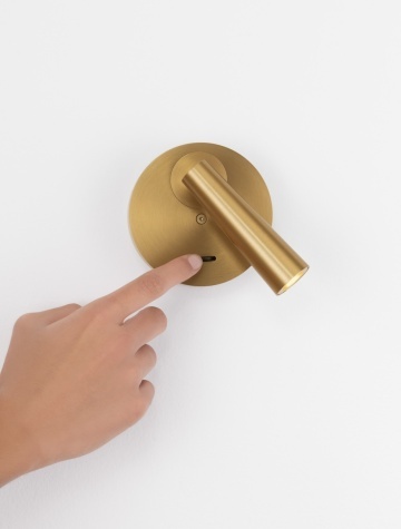 Aplica perete pentru pat Tico Gold Matt Ø10,4 x H 12,6 cm
