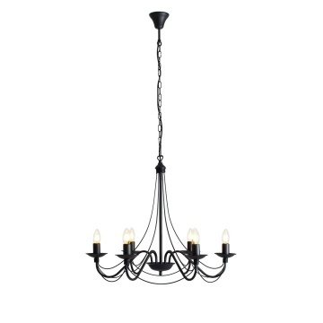 Candelabru Róża 65 cm 6xE14 - Negru