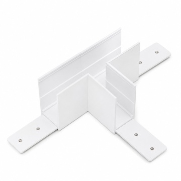 Conector tip T sistem șină aplicata Beta - Alb