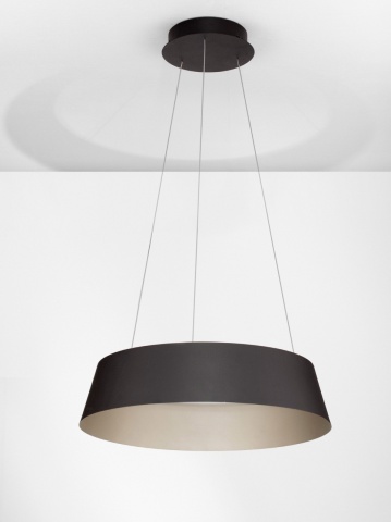 Corp de iluminat suspendat Alba Negru / Auriu sampanie Ø54 x H 200 cm