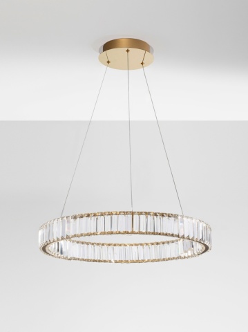 Corp de iluminat suspendat Aurelia Auriu Ø60 x H 150 cm