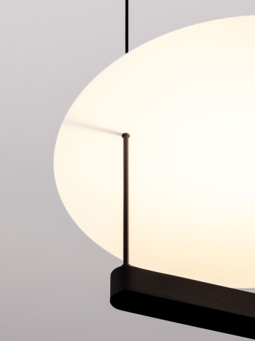 Corp de iluminat suspendat Diona Negru / Alb Ø40 x H 160 cm