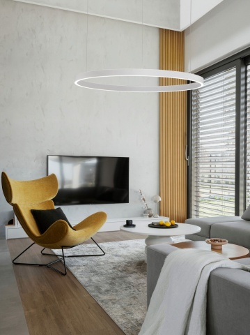 Corp de iluminat suspendat Elowen Alb Ø100 x H 200 cm