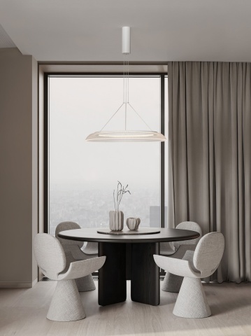 Corp de iluminat suspendat Mantle Alb Ø60 x H 175 cm