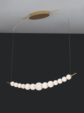 Corp de iluminat suspendat Perla Auriu / Opal 107 x 13,5 x 120 cm