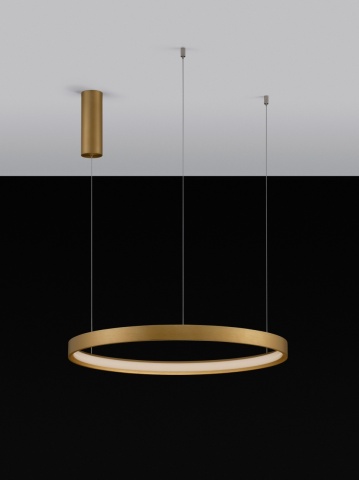 Corp de iluminat suspendat Perrine Auriu periat Ø60 x H 150 cm