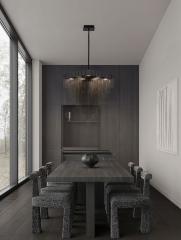 Corp de iluminat suspendat Revια Negru 79 x 72 x 97-189 cm