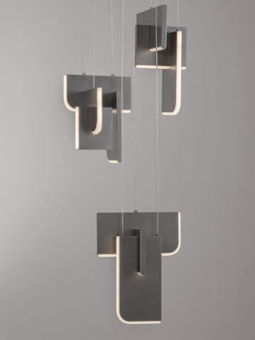 Corp de iluminat suspendat Totem Argintiu / Gri Ø35 x H 200 cm