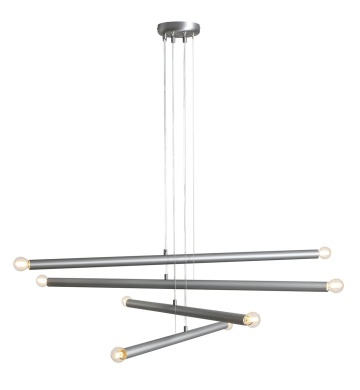 Corp de iluminat suspendat Tubo 100 cm 8xE14 - Gri oțel