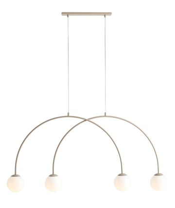 Corp de iluminat suspendat Una 130 cm 4xE14 - Bej