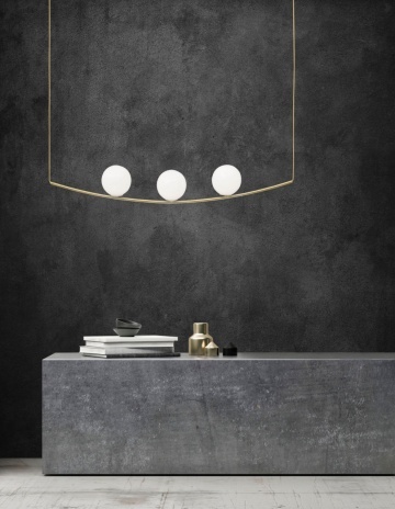 Corp de iluminat suspendat Vitton Alb / Brass 122 x 15 x 180 cm