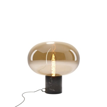 Lampă de masă Moonstone sticlă chihlimbar/marmură neagră