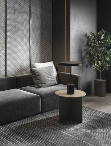 Lampa de masa Ophelia Negru / Veneer Ø40 x H 50 cm