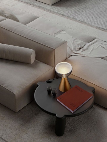 Lampa de masa Voi Auriu / Smokey Ø17 x H 32 cm