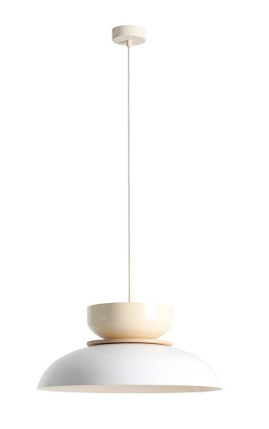 Pendul Aldo Light 47 cm 1xE27 - Alb lucios + Crem deschis