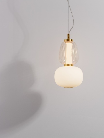 Pendul Movil Transparent / Opal / Auriu Ø17 x H 120 cm
