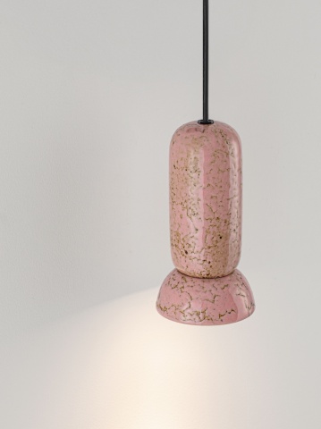 Pendul Parlo Shiny Pink / Alb Ø12 x H 224 cm