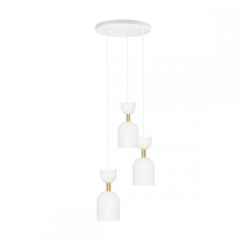 Plafonieră SUPURU 3P white / with brass, alb / auriu