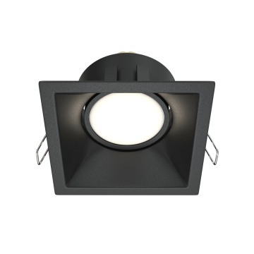 Spot incastrat Dot - L 9 x l 9 cm, Negru, GU10
