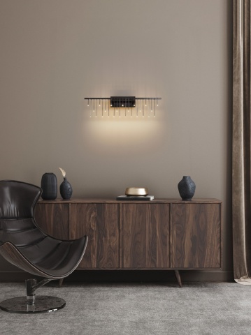 Aplica perete decorativa Stellar Negru / Crom 67 x 10 x 20 cm