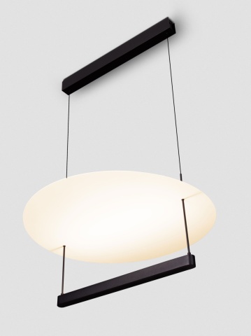 Corp de iluminat suspendat Diona Negru / Alb Ø60 x H 160 cm