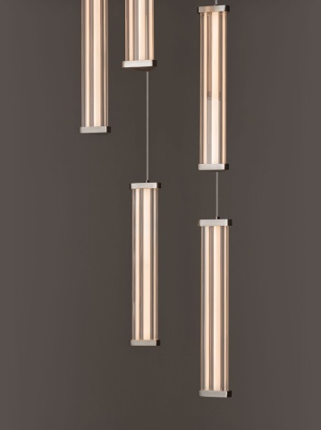 Corp de iluminat suspendat Pheme Negru / Nikel Ø32 x H 150 cm