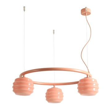 Corp de iluminat suspendat Puff Glaze Ring 63 cm 3xE27 - Coral